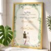 Sage green Nikkah certificate golden frame