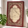 Deep red Persian Nikkah certificate maroon frame