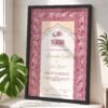 Maroon Geometric Islamic Nikkah Certificate with Black Frame