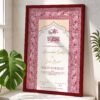 Maroon Geometric Islamic Nikkah Certificate with Maroon Frame