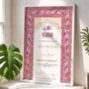 Maroon Geometric Islamic Nikkah Certificate with White Frame
