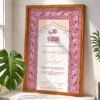 Maroon Geometric Islamic Nikkah Certificate with Wooden Frame