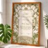 Mint Green Floral Art Nouveau Nikkah Certificate with Wooden Frame