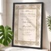 Vintage Earth Tone Floral Nikkah Certificate with Black Wooden Frame