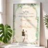 Sage green Nikah Nama white frame