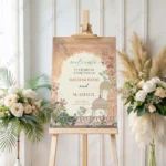 peach-mughal-garden-nikkah-welcome-board-floral-domes-1