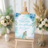 turquoise-floral-nikkah-welcome-board-couple-illustration-1