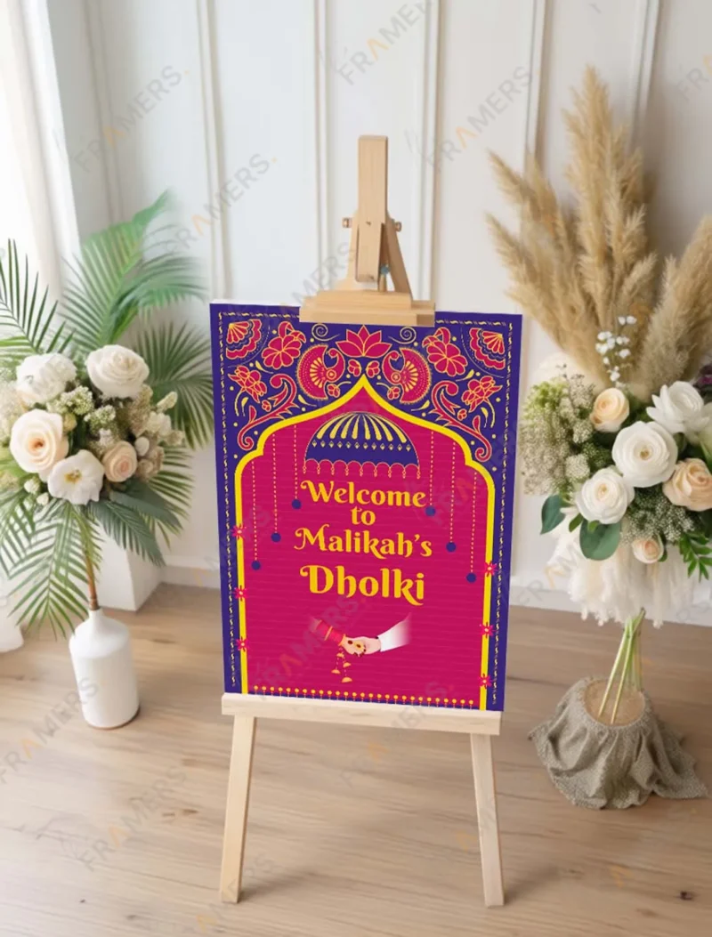 vibrant-mughal-dholki-welcome-board-3