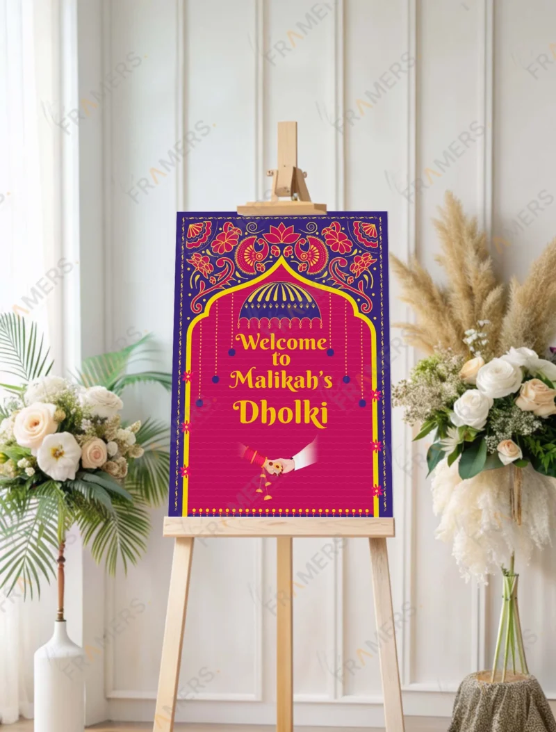 vibrant-mughal-dholki-welcome-board-4