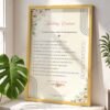 Marriage contract checklist frame in black with wildflower art
