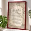 Marriage contract frame in black with cherry blossom floral border