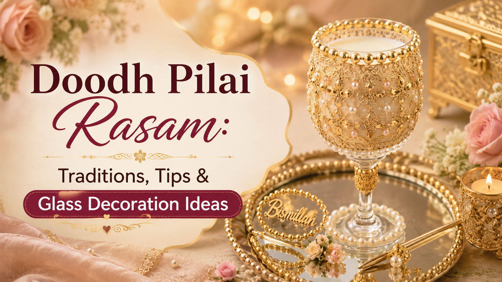Doodh Pilai Rasam Traditions, Tips & Glass Decoration Ideas