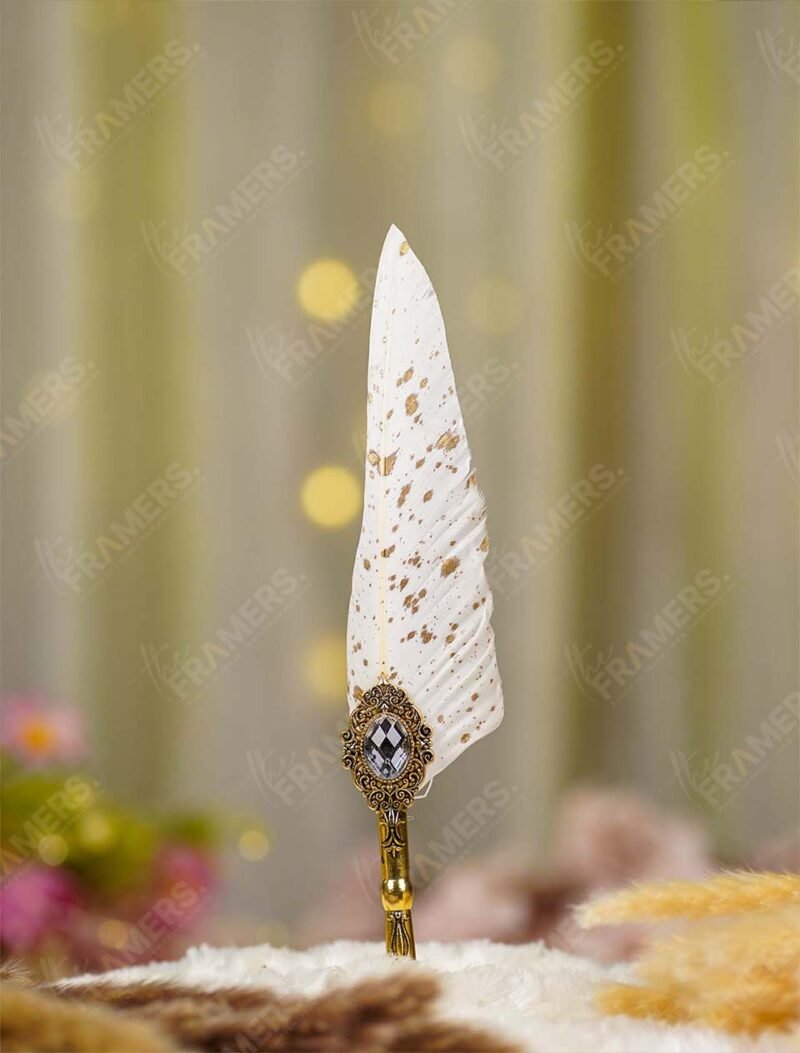 luxury white feather nikkah pen
