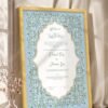 Sky Blue Floral Arabesque Nikkah Certificate with Premium Color Frame – Customizable