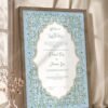 Sky Blue Floral Arabesque Nikkah Certificate with Premium Color Frame – Customizable