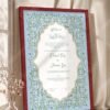 Sky Blue Floral Arabesque Nikkah Certificate with Premium Color Frame – Customizable